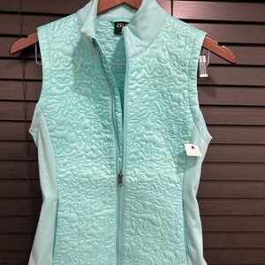 Zelos Quilted Zip-Front Vest in Mint xs NWT New!